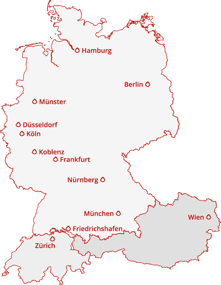 Standortkarte DACH-Region